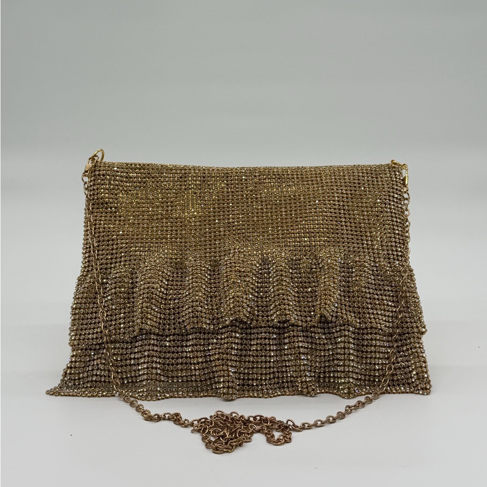 Glamorous Gold Evening Clutch with Chain